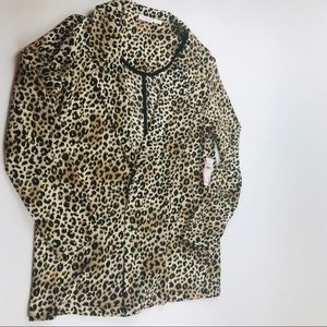 Lush S leopard Novak crepe drapey light blazer